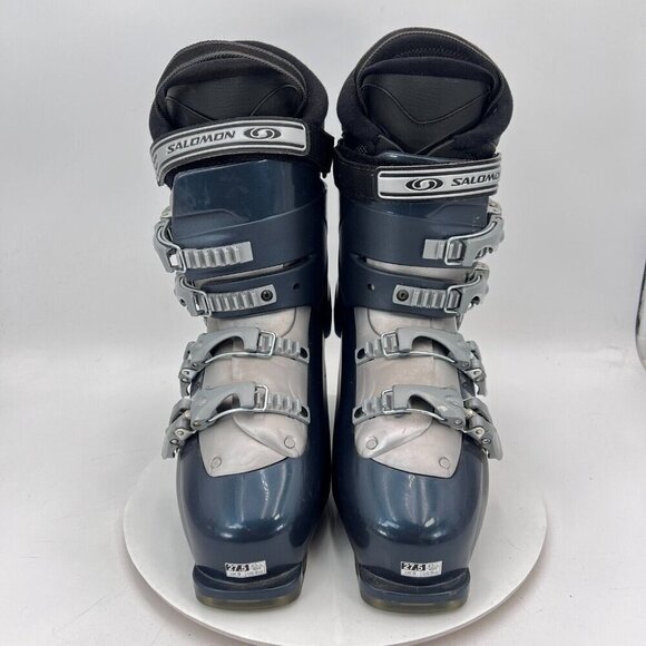 Salomon Performa Auto Fit Men Size 9.5 Grey Gun Metal 4 Buckle Winter Ski Boot - Picture 2 of 14